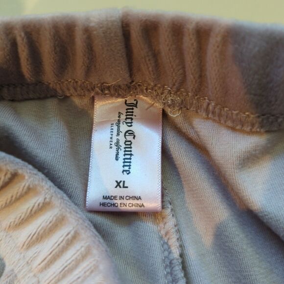Juicy Couture Sweatpants Sleepwear Womens XL Pink Rhinestone Velour Lounge - Picture 6 of 7